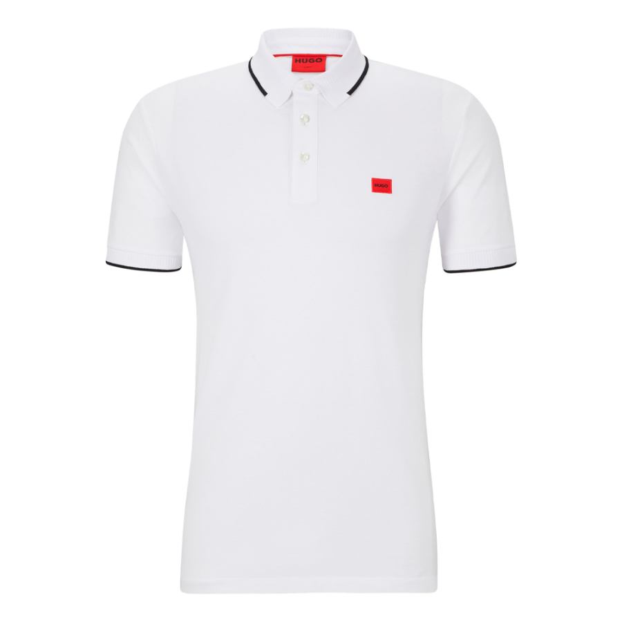 polo-slim-fit-avec-etiquette-logo-rouge