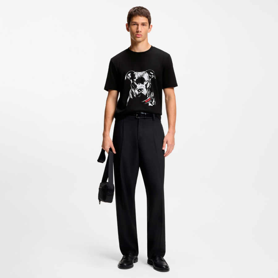 baumwollstrick-t-shirt-mit-hundeillustration