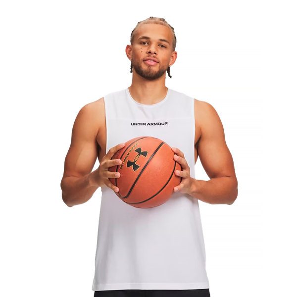 Under Armour Vtements de sport Blanc - T-shirt dentranement Hoops - M - Ref 25 €
