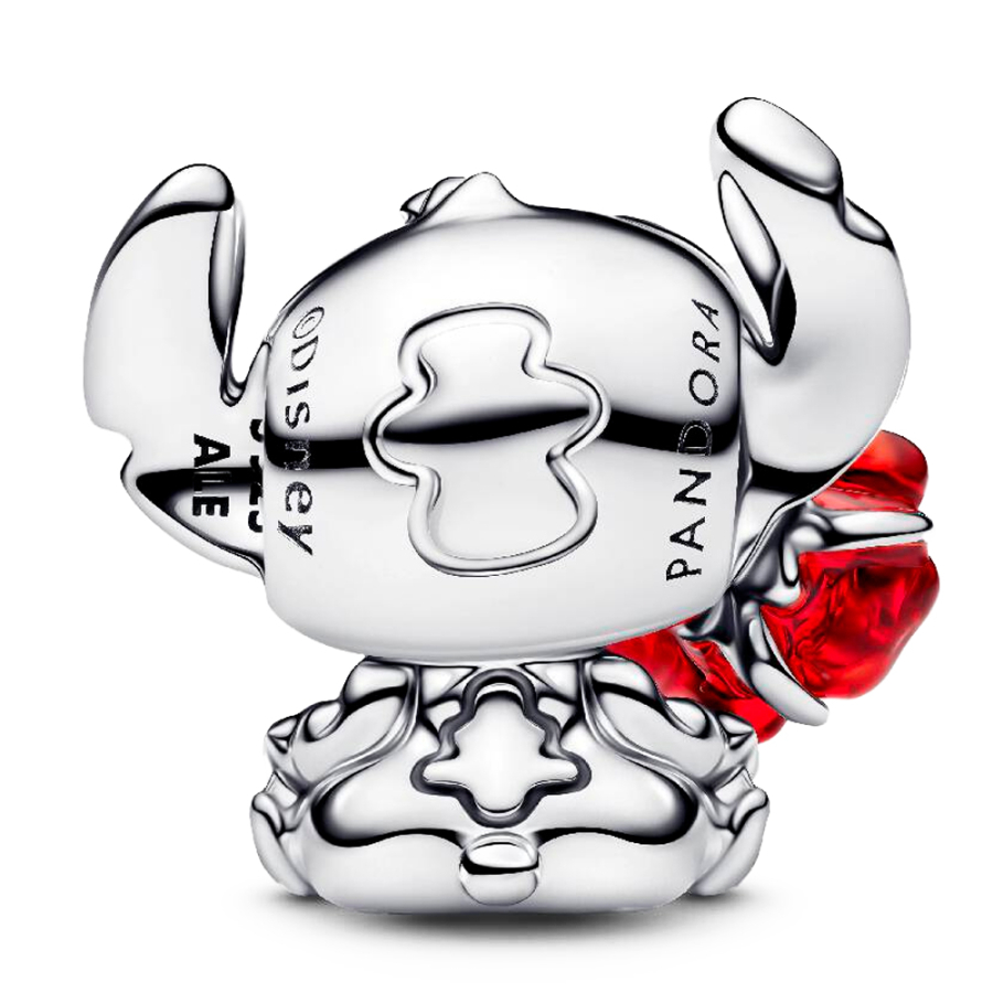 disney-stitch-charm-with-murano-glass-rose-794378c01 disney-stitch-charm-with-murano-glass-rose-794378c01