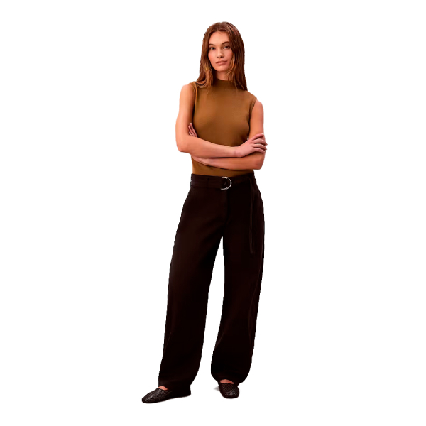 Calvin Klein Pantalons Noir - Pantalon ample en coton avec ceinture - 6 - Ref 84 €