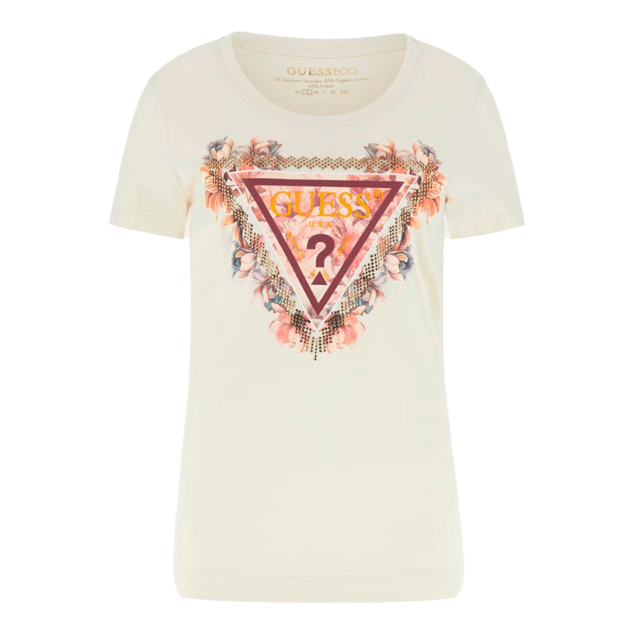 t-shirt-a-logo-triangulaire-floral