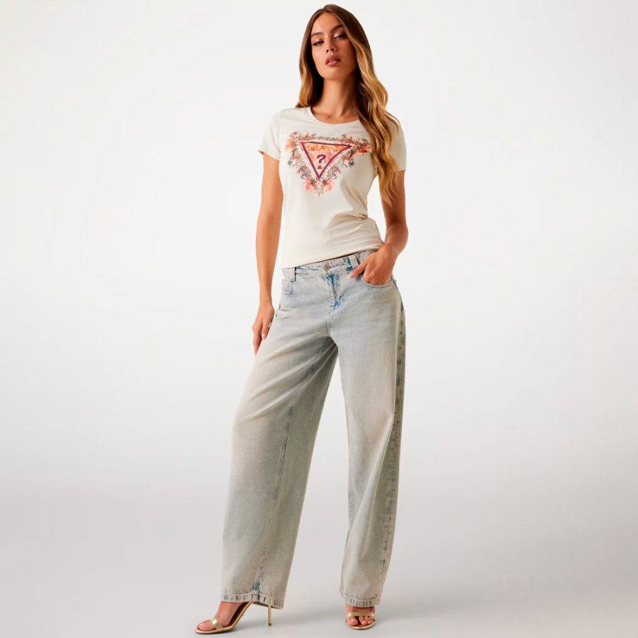 t-shirt-a-logo-triangulaire-floral