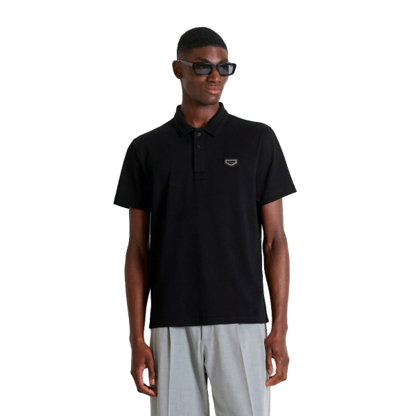 Antony Morato Polos Noir - POLO COUPE CLASSIQUE AVEC PLAQUE LOGO - M - Ref 42 €