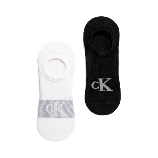 Calvin Klein Chaussettes Noir Blanc - Lot de 2 chaussettes invisibles Footie - U - Ref 9 €