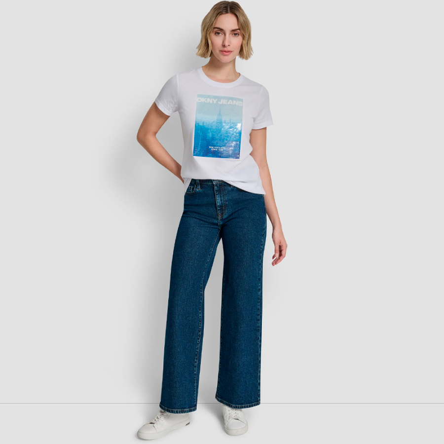 t-shirt-con-logo-grafico-e-paillettes