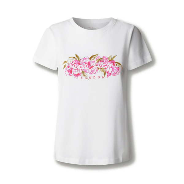 Pepe Jeans T-shirts hauts et polos Blanc - T-shirt logo floral imprim - L - Ref 22 €