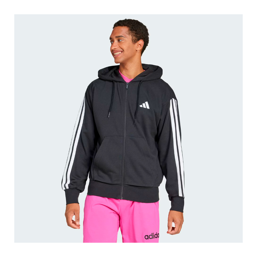 jaqueta-com-capuz-essentials-french-terry-3-stripes