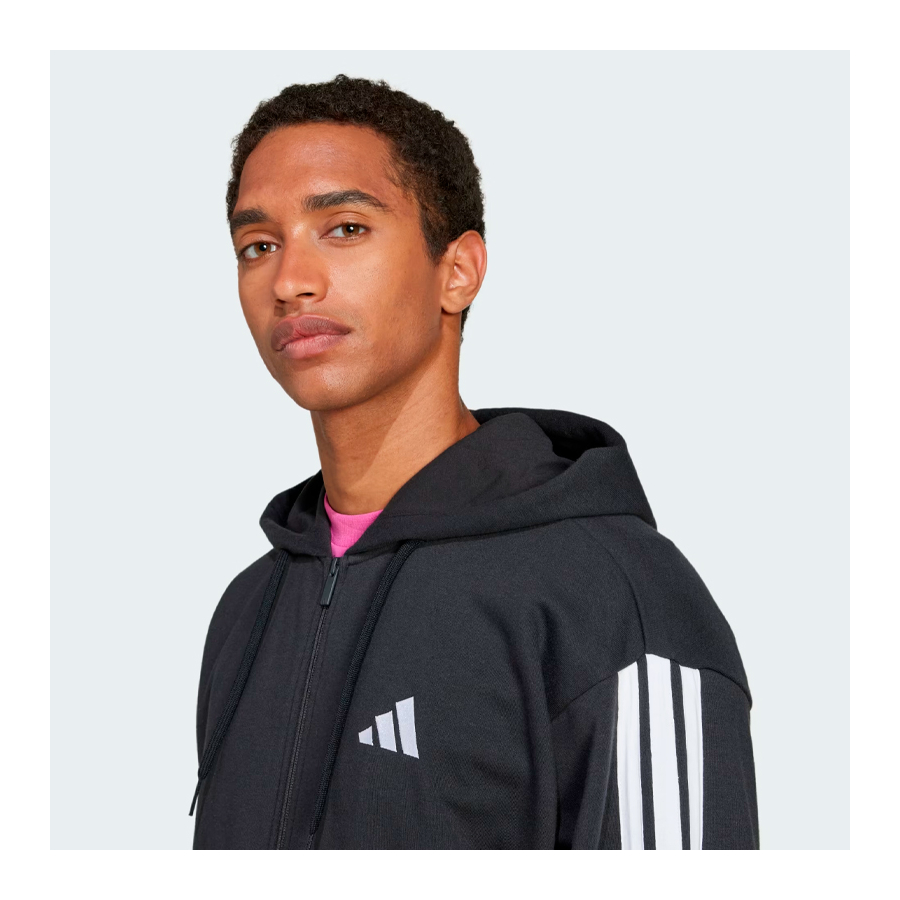 essentials-french-terry-3-stripes-hooded-jacket