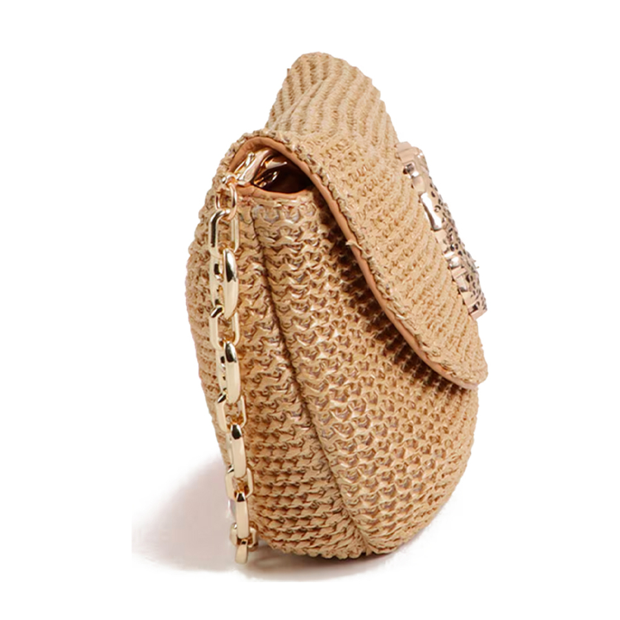 raffia-effect-bag-with-leopard-logo raffia-effect-bag-with-leopard-logo