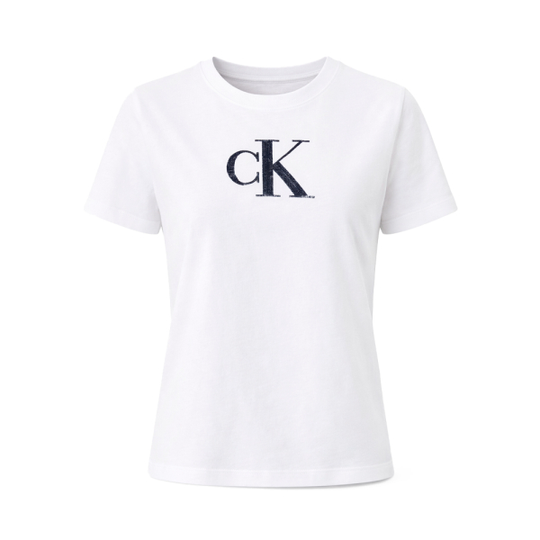 Calvin Klein T-shirts hauts et polos Blanc - chemise classique monogramme et sequins - M - Ref 42 €