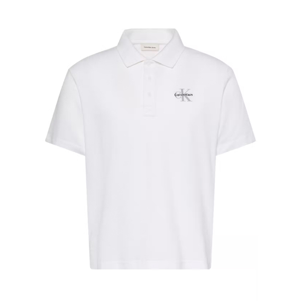 Calvin Klein Polos Blanc - Polo Easy Monologo Casual - M - Ref 56 €