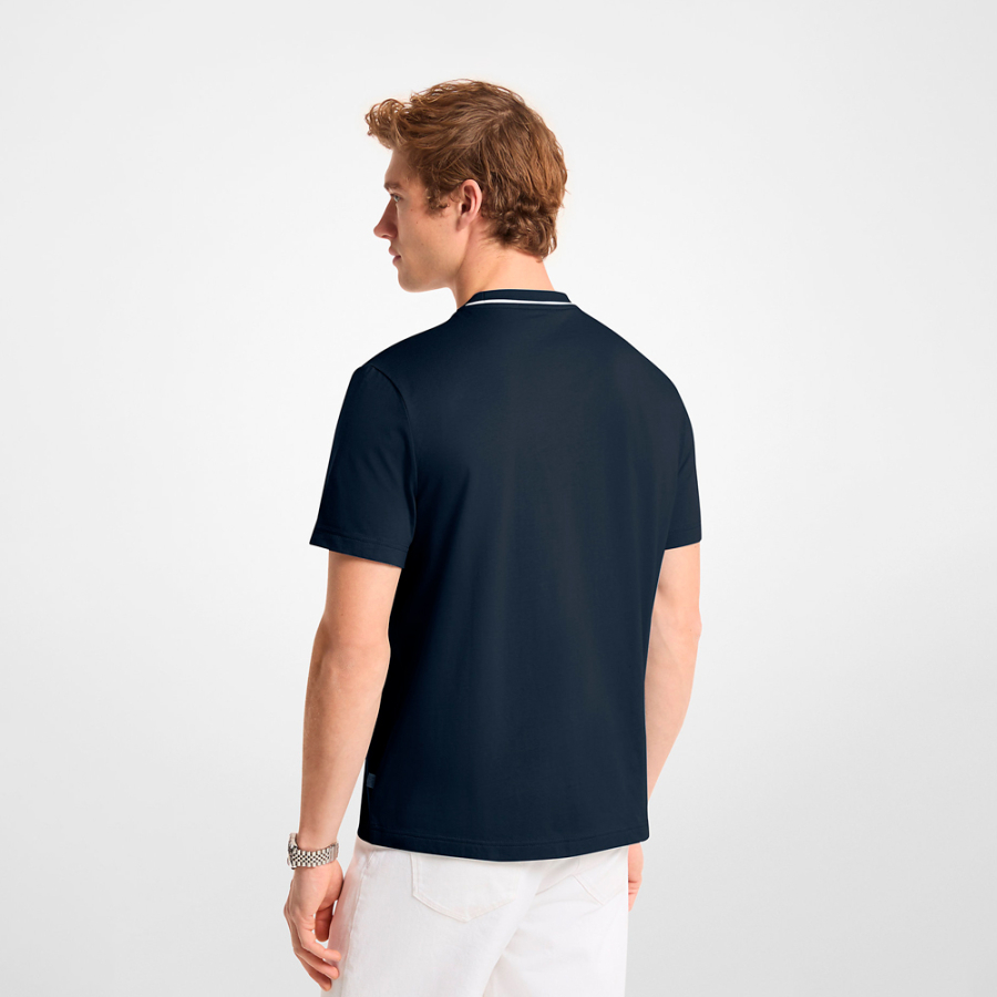 t-shirt-en-maille-de-coton-uni-avec-logo