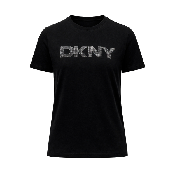 Dkny T-shirts hauts et polos Noir - T-shirt coupe dcontracte avec logo strass ombr - S - Ref 37 €
