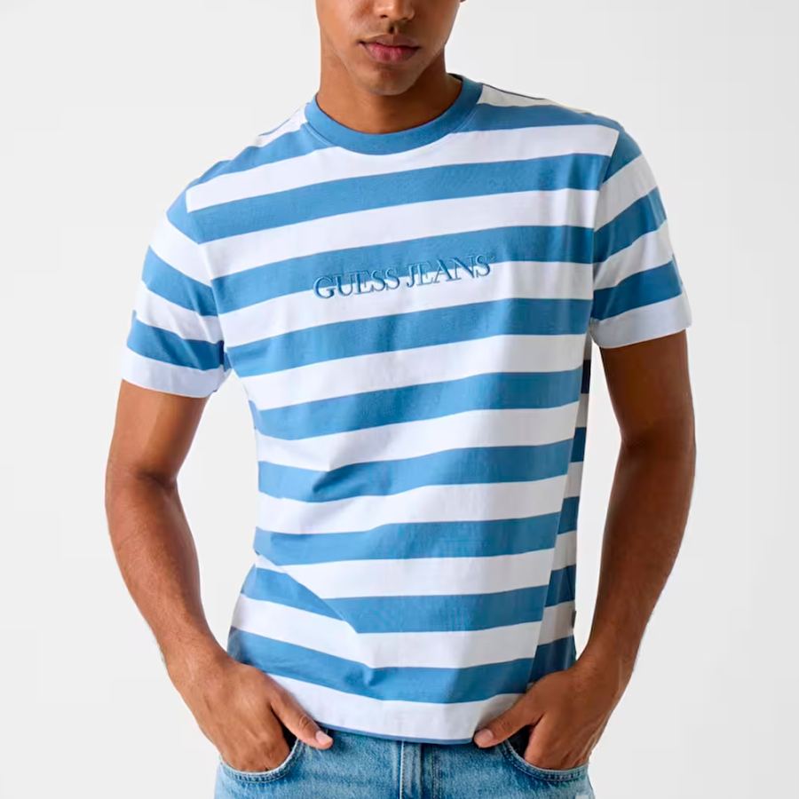 striped-t-shirt-with-logo