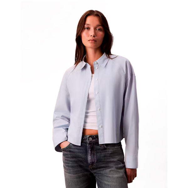 Calvin Klein T-shirts hauts et polos Bleu - CHEMISE COURTE UNIE BASE CARRE - L - Ref 84 €