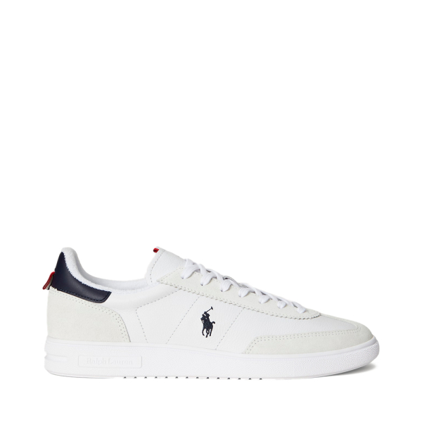 Ralph Lauren Baskets Bedford en daim et cuir - 45 Blanc- Ref 88 €