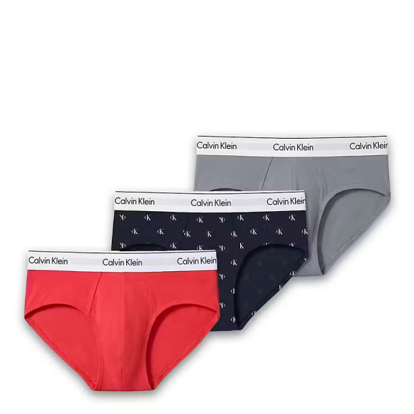 Calvin Klein Underwear Chaussettes Multicolore - Lot de 3 culottes taille basse - Icon Coton Stretch - M - Ref 38 €