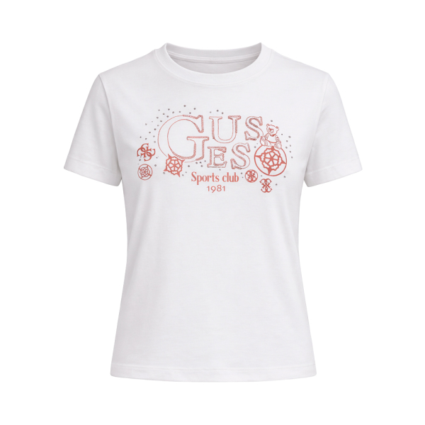 Guess T-shirts hauts et polos Blanc - T-shirt Solange - S - Ref 28 €