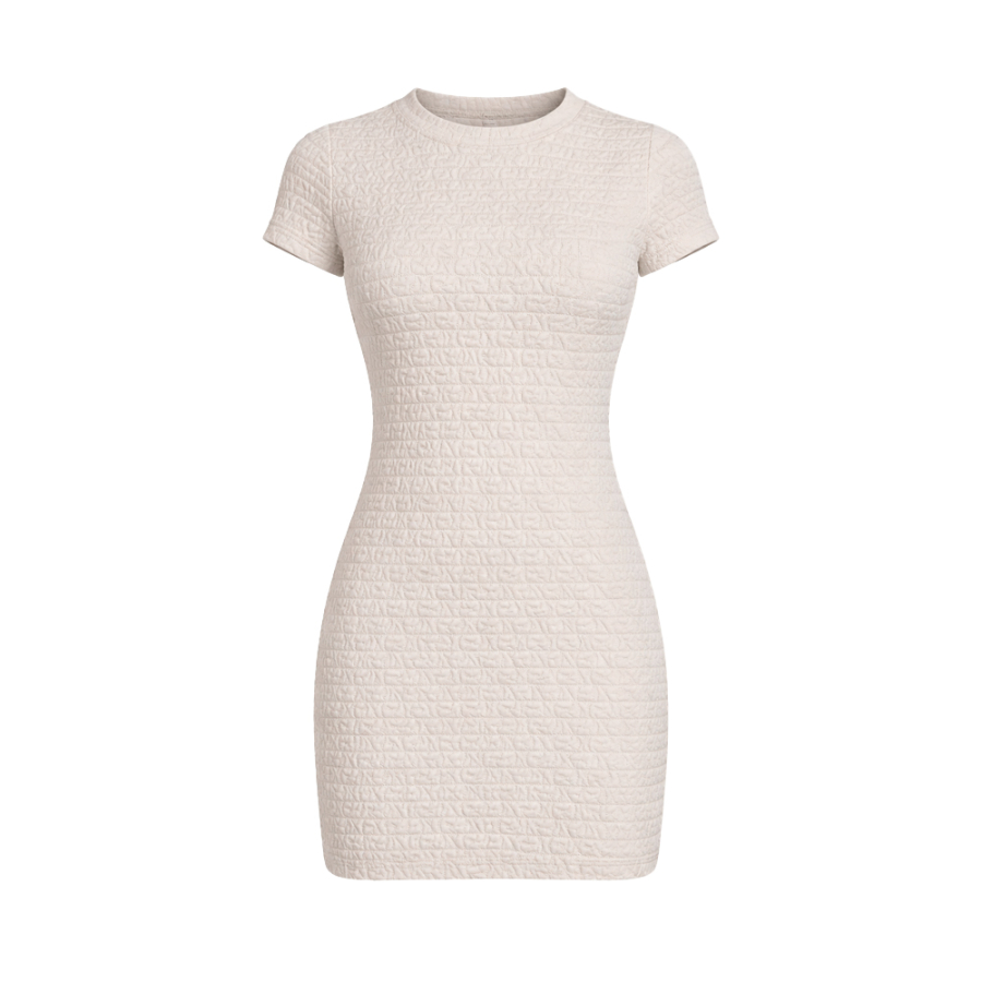 round-neck-jacquard-logo-dress