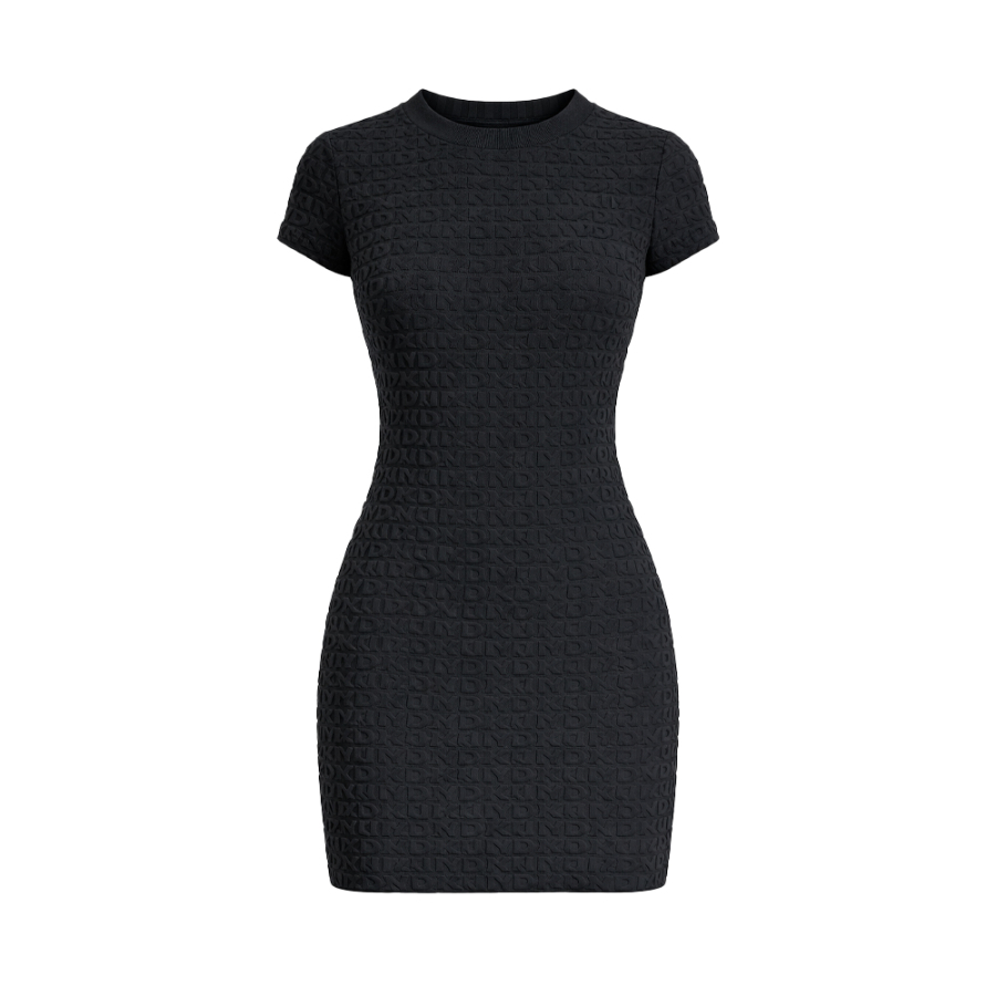 round-neck-jacquard-logo-dress