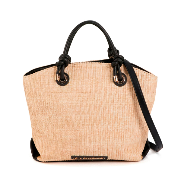 Lola Casademunt Sac cabas effet raphia - U Beige- Ref 90 €