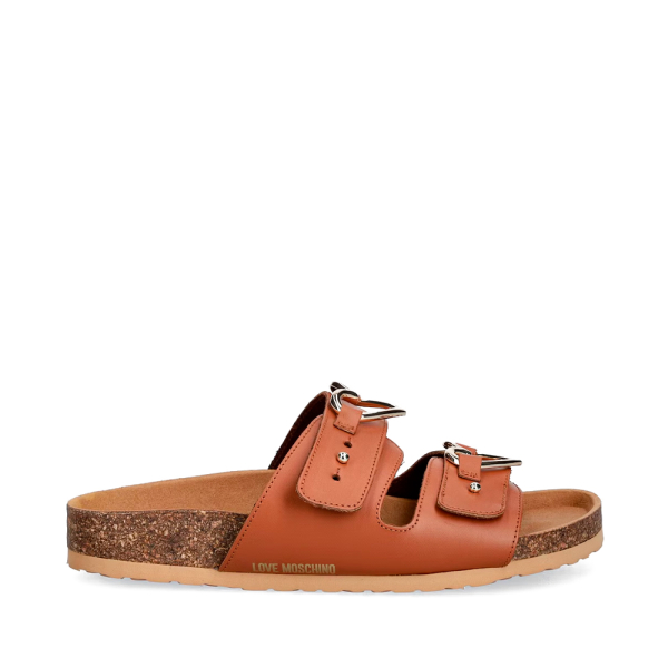 Love Moschino SabotdBirki30 Sandales Vitello - 37 Brun- Ref 146 €