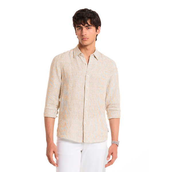 Michael Kors T-shirts Multicolore - chemise rayures en lin - L - Ref 90 €