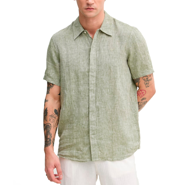 Michael Kors T-shirts Vert - Chemise en lin coupe classique - XL - Ref 71 €