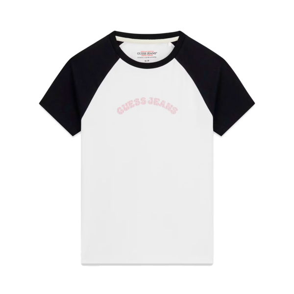 Guess T-shirts hauts et polos Noir Blanc - T-shirt avec logo imprim - L - Ref 25 €