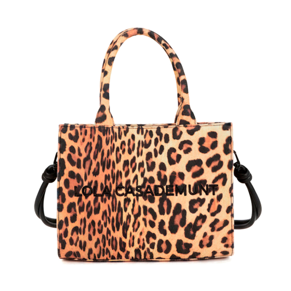 Lola Casademunt mini sac cabas tiss imprim lopard - U Brun- Ref 63 €