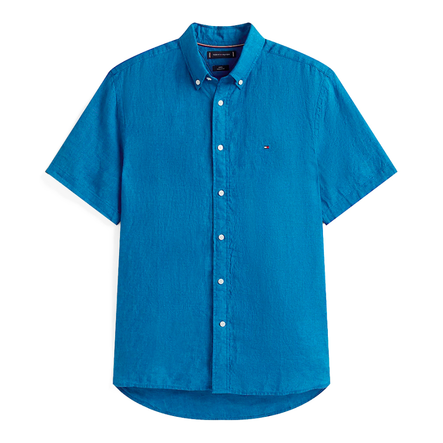 camisa-de-manga-curta-em-linho-com-efeito-lavado