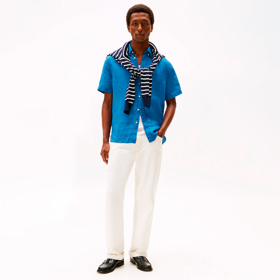 chemise-a-manches-courtes-en-lin-effet-delave