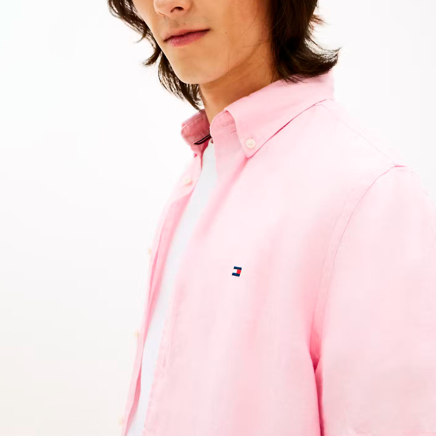 chemise-a-manches-courtes-en-lin-effet-delave