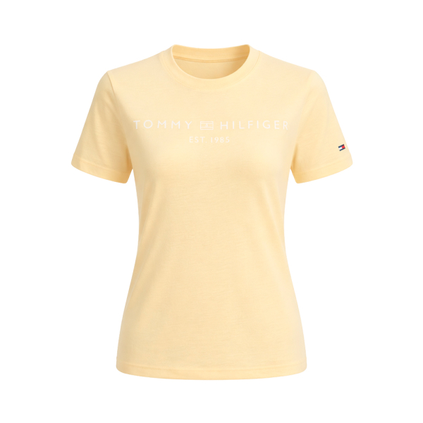Tommy Hilfiger T-shirts hauts et polos Jaune - T-shirt en maille col rond - XS - Ref 30 €