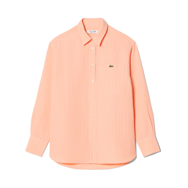Lacoste Chemisiers et blouses Orange - chemise oversize en lin mlang - S - Ref 98 €
