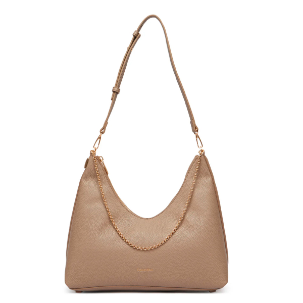 Calvin Klein Sac hobo avec chane bijoux en galets - U Beige- Ref 98 €