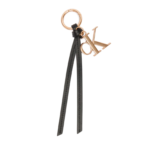 Calvin Klein Porte-cls de sac main avec pompon et logo distinctif en cuir - U Noir- Ref 21 €