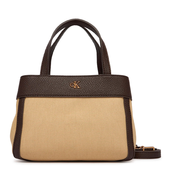 Calvin Klein Petit sac fourre-tout en toile de coton - U Multicolore Beige- Ref 91 €