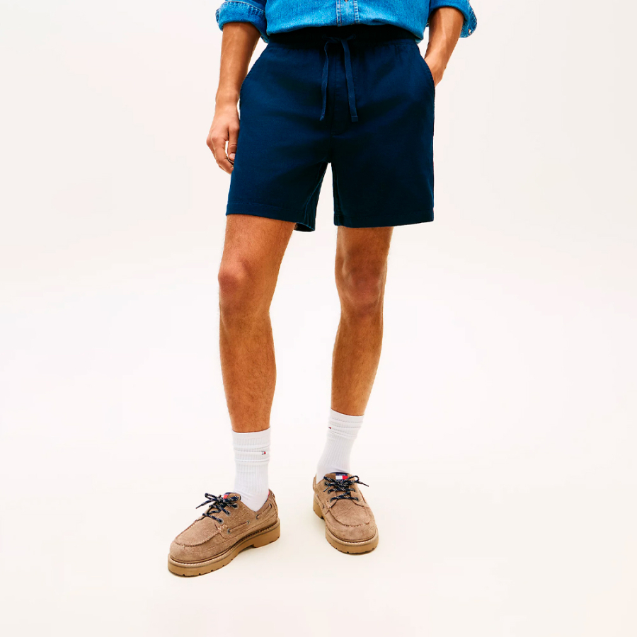 pantalon-corto-amplio-con-lino-y-logo