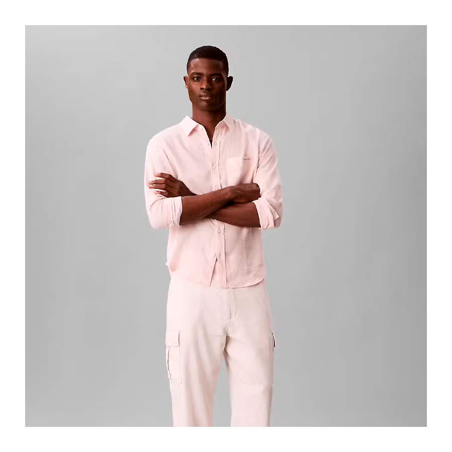 camisa-classica-de-linho-casual-lisa