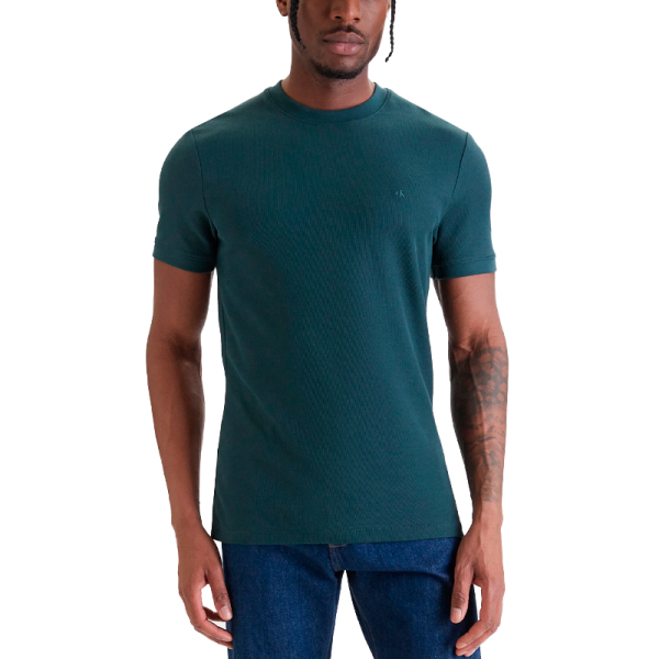 Calvin Klein T-shirts Vert - T-SHIRT COL ROND MINCE GALETTE MICRO - S - Ref 35 €