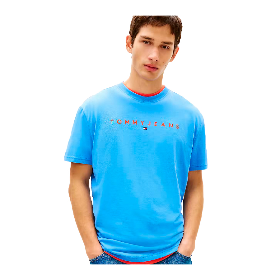 t-shirt-en-maille-avec-logo-lineaire-brode t-shirt-en-maille-avec-logo-lineaire-brode