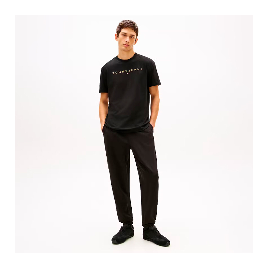 t-shirt-en-maille-avec-logo-lineaire-brode t-shirt-en-maille-avec-logo-lineaire-brode