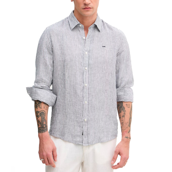 Michael Kors T-shirts Bleu - chemise rayures en lin - S - Ref 90 €