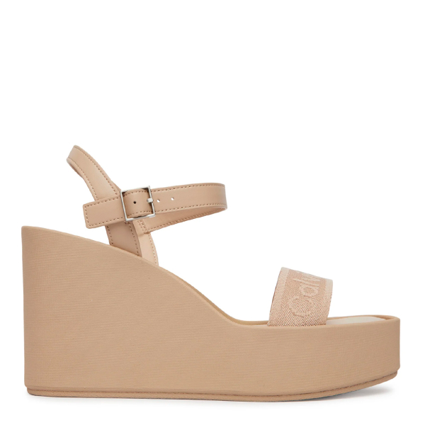 Calvin Klein Sandales compenses Melia avec plateforme et logo - 40 Beige- Ref 77 €