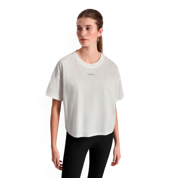 Dkny T-shirts hauts et polos Blanc - T-SHIRT LOGO MTALLIQUE - XS - Ref 29 €