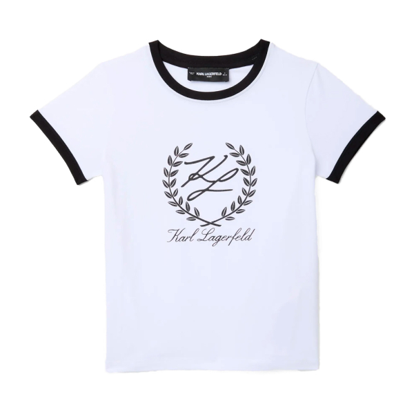 Karl Lagerfeld T-shirts et tops Blanc - T-shirt enfant Z3115410P - 12A - Ref 32 €
