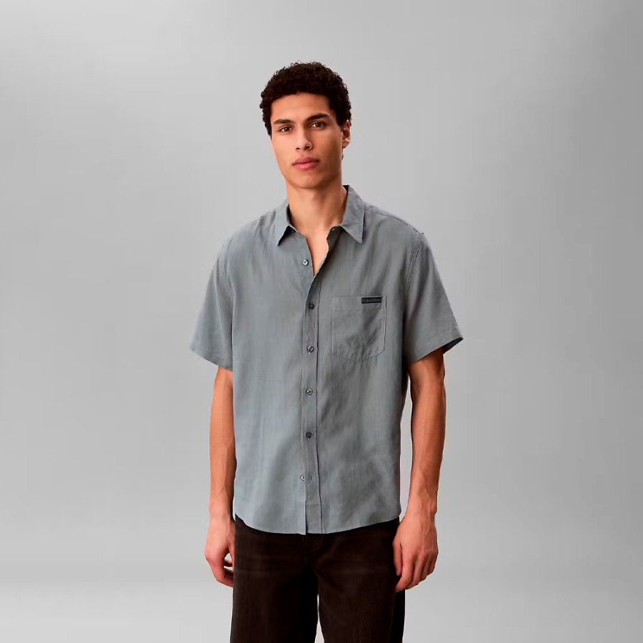 camisa-classica-de-linho-casual-lisa