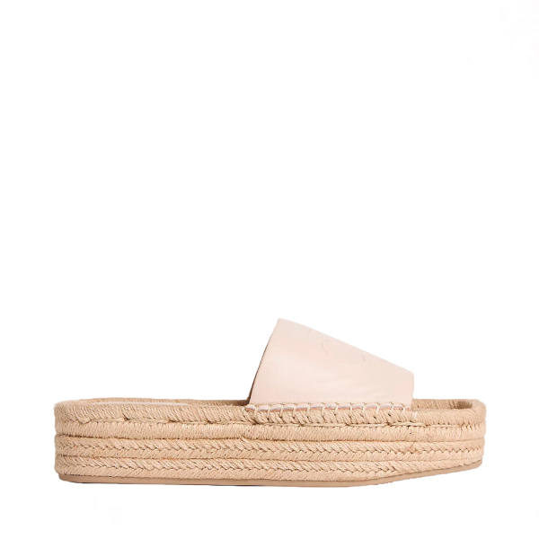Calvin Klein Ebeth - Sandales compenses style espadrille - 36 Beige- Ref 77 €